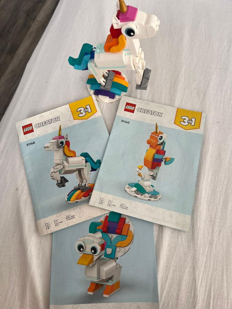LEGO Creator 3in1 Magisch Eenhoorn (31140) met instructies, Ophalen, Lego, Zo goed als nieuw, Compleet