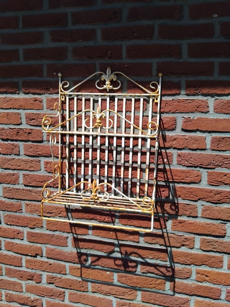 BROCANTE MUURREK METAAL SIERREK VOOR MUUR HANGEND 2 LAGEN, Ophalen