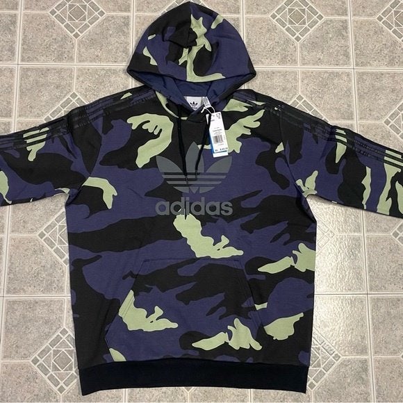 Adidas Originals graphic Navy Camo Sweatshirt Hoodie maat S, Blauw, Nieuw, Ophalen of Verzenden, Adidas