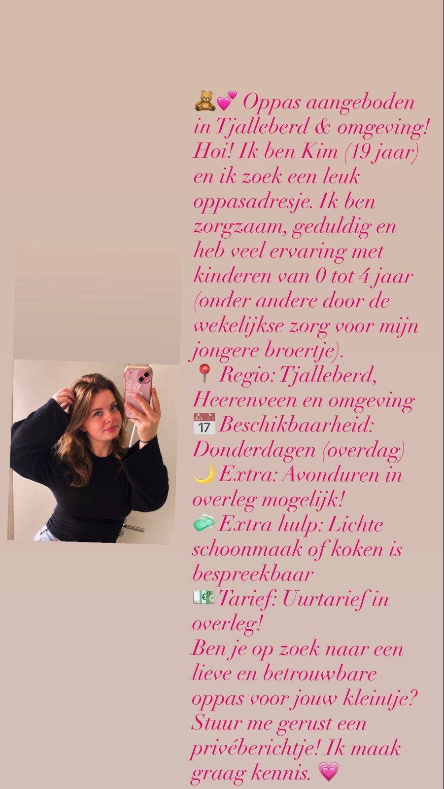 Oppas aangeboden, Ophalen, Overige typen