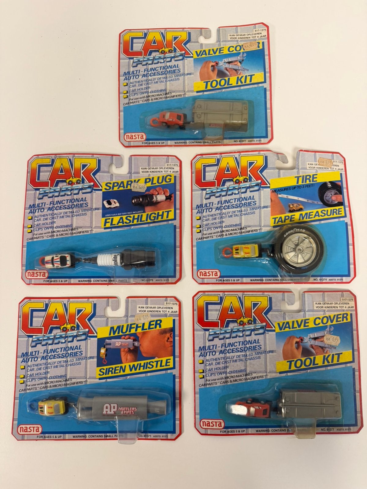 Vintage 1988 Nasta Car Parts Micro Machines NOS speelgoed, P, P, P, Nieuw