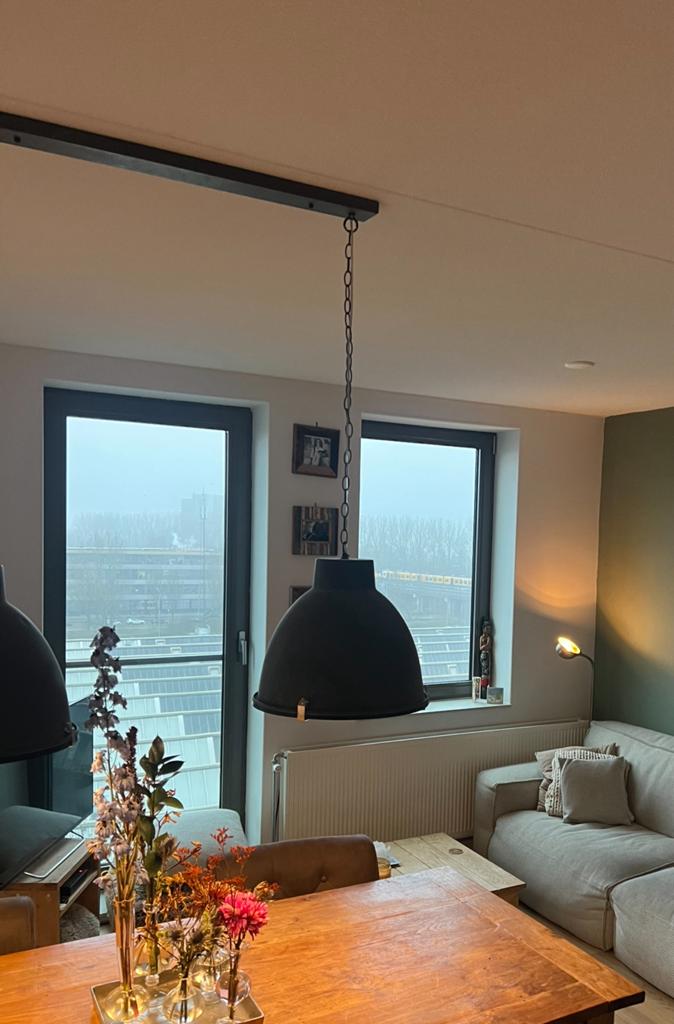 Stoere industriële hanglamp, model Kylie, Huis en Inrichting, Lampen | Hanglampen, Ophalen, Gebruikt