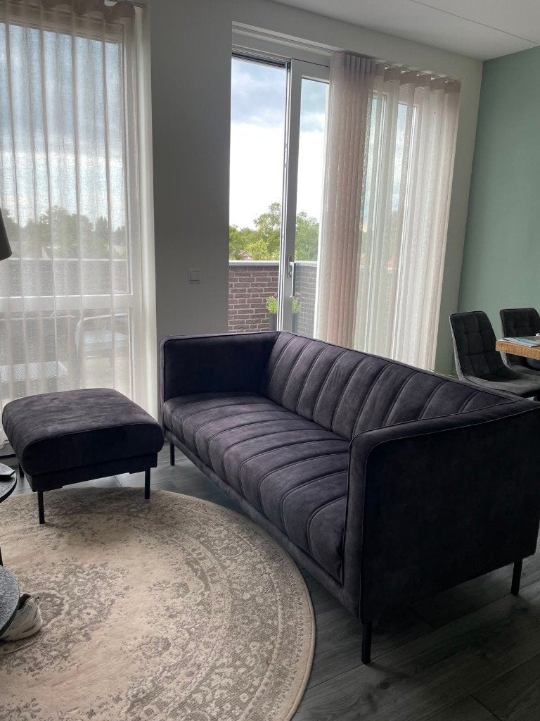 Bank + Hocker Siem, Huis en Inrichting, Ophalen, 150 tot 200 cm, Driepersoons, 75 tot 100 cm