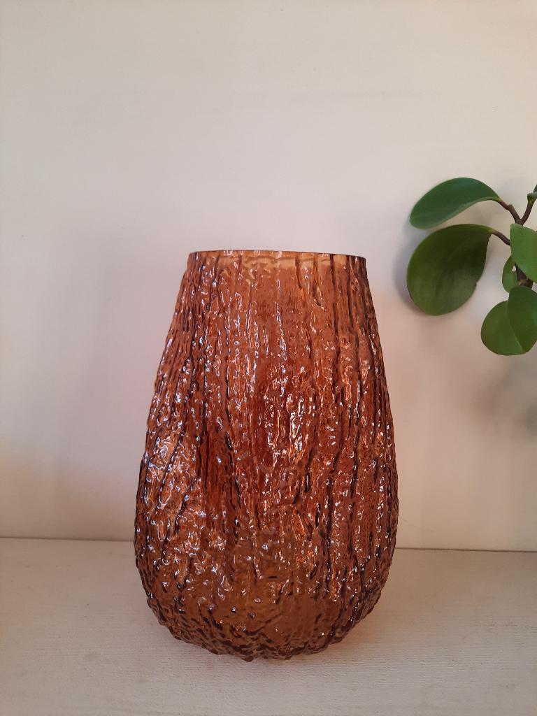 Oranje glazen vaas in organishe vorm, Nieuw, Oranje, Ophalen of Verzenden, Glas