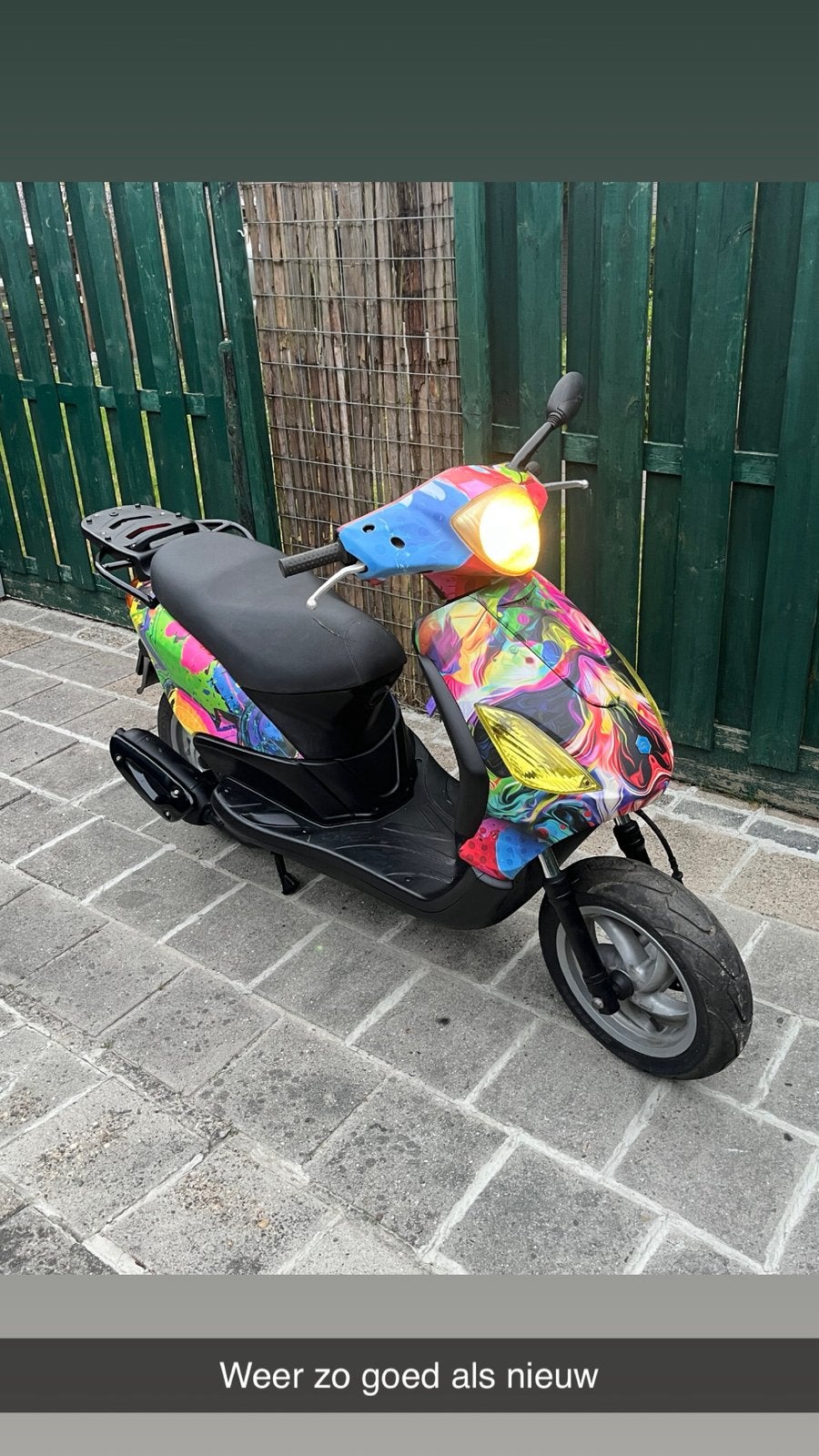 Piaggio C44 fly Scooter - Unieke Kleurrijke leeuwenkop Wrap, Fietsen en Brommers, Scooters | Piaggio, Ophalen of Verzenden, Benzine