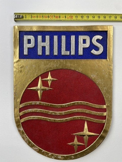 1e moderne logo van Philips ontworpen door Louis Kalff 1938, Verzamelen, Ophalen of Verzenden, Gebruikt, Reclamebord