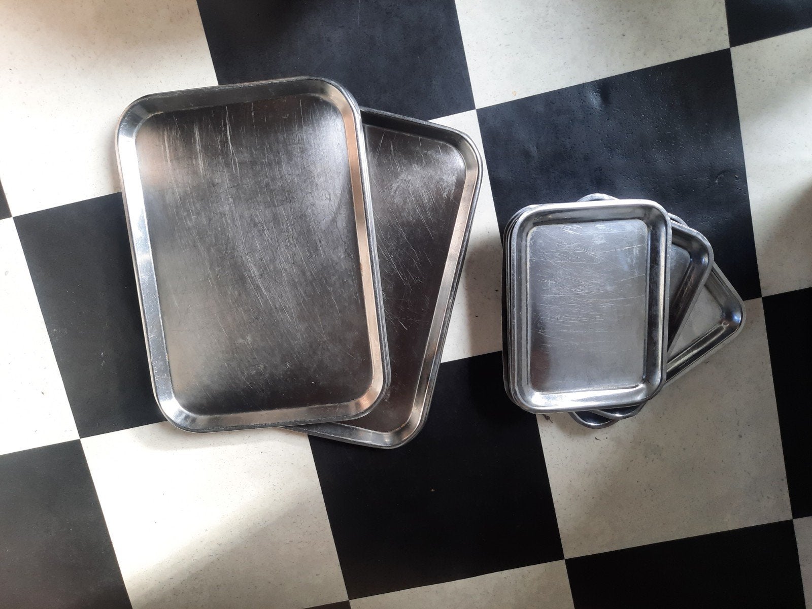 22 RVS Vitrine Plateaus - Diverse Maten, Ophalen, Zilver, Metaal, Overige typen