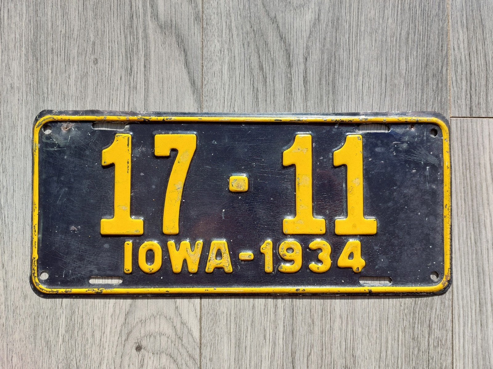 Kenteken 1934 Iowa USA Nummerplaat Nummerbord, Ophalen of Verzenden, Gebruikt, Auto's
