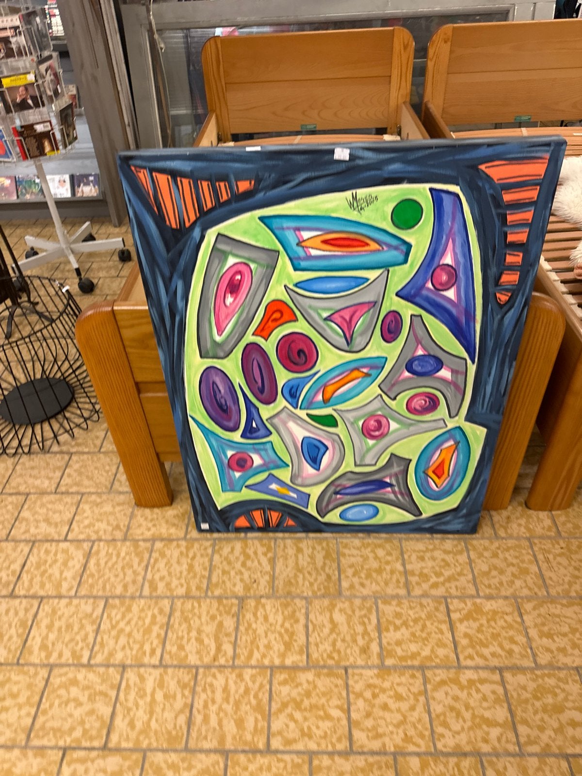 Abstract Schilderij: Levendige Kleuren en Vormen, Ophalen