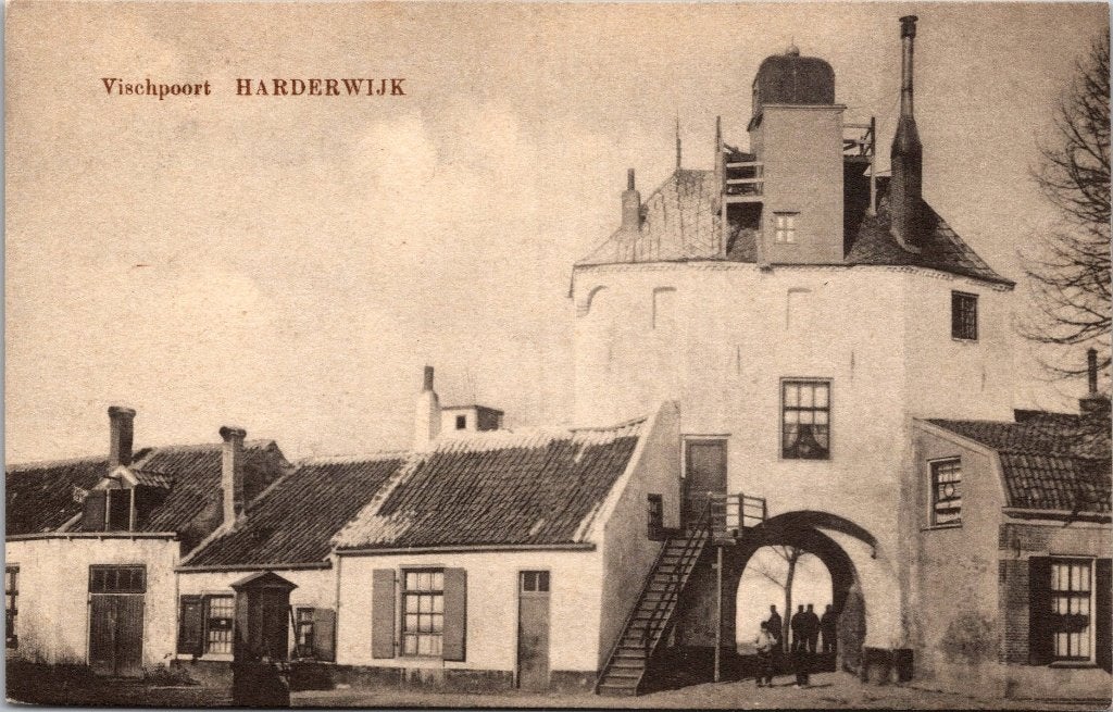 Harderwijk - 12 antieke ansichtkaarten Vischpoort, Verzenden, 1920 tot 1940, Gelopen, Gelderland