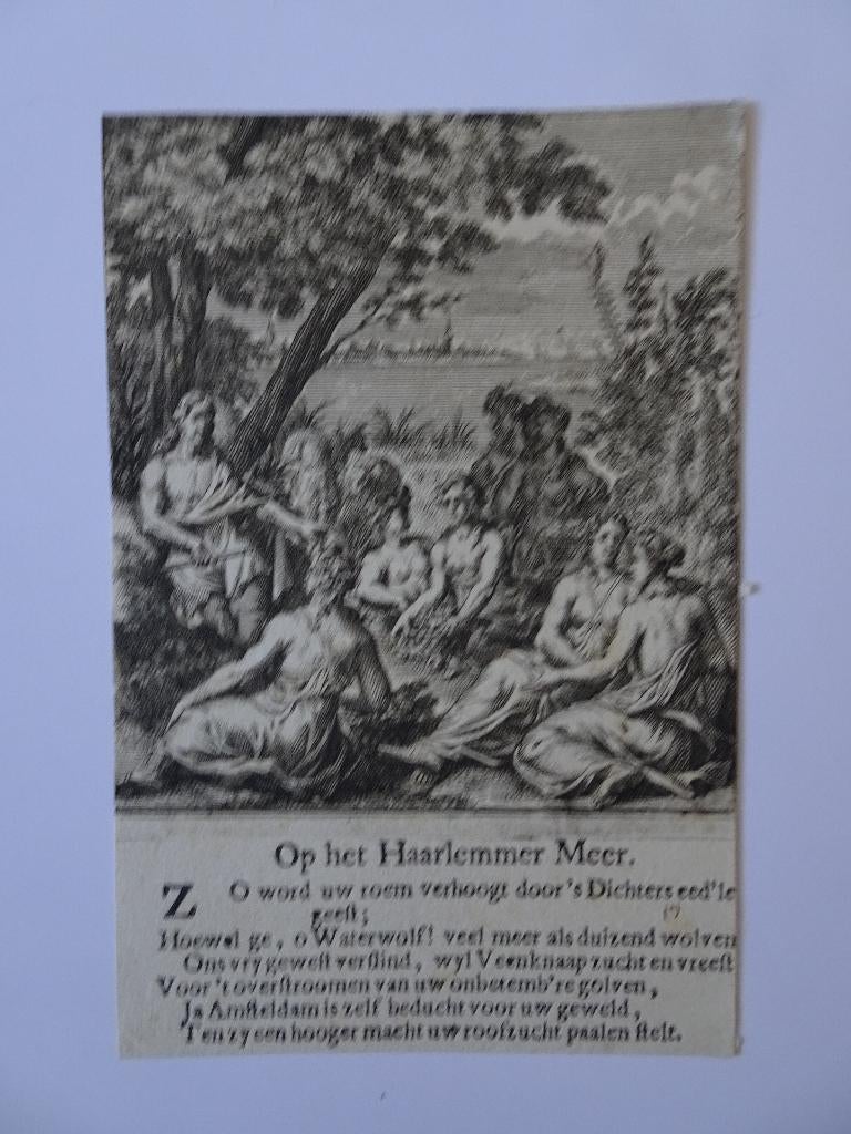ets Gezicht op Haarlemmermeer slot Heemstede van Vianen 1712, Antiek en Kunst, Kunst | Etsen en Gravures, Verzenden