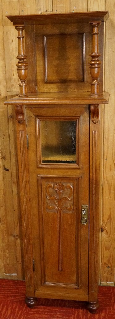 Antiek smalle muziek mahonie Jugendstil kastje boekenkastje, Huis en Inrichting, Ophalen, Gebruikt