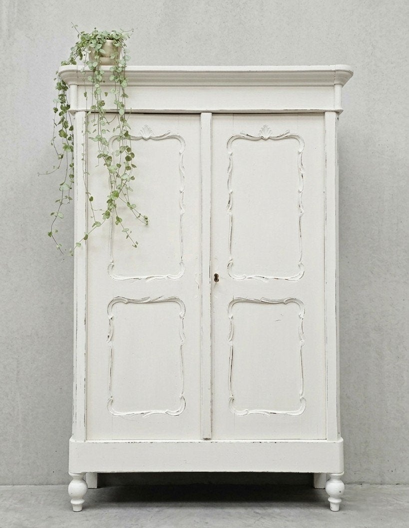 🌿Antieke brocante witte Biedermeier meidenkast vintage kast, Ophalen of Verzenden
