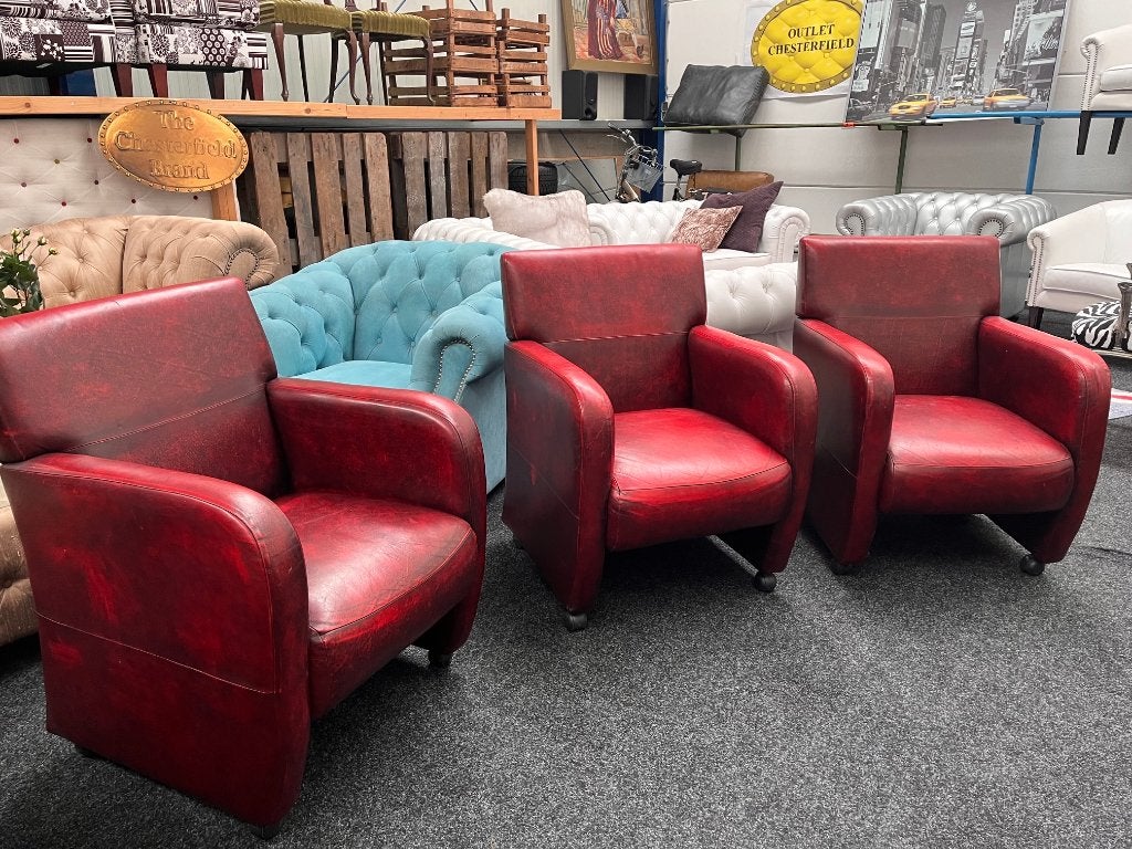 Chesterfield Maarssen 3 Oxblood Leren Chesterfield Fauteuils, Huis en Inrichting, Stoelen, Ophalen, Gebruikt, Overige kleuren