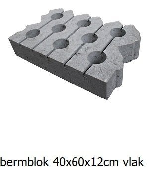 Grasblok 40x60x12cm beton, vlak van boven, 1 korte zijde rec, Tuin en Terras, Bij dit gebruikte product niet meer te achterhalen.