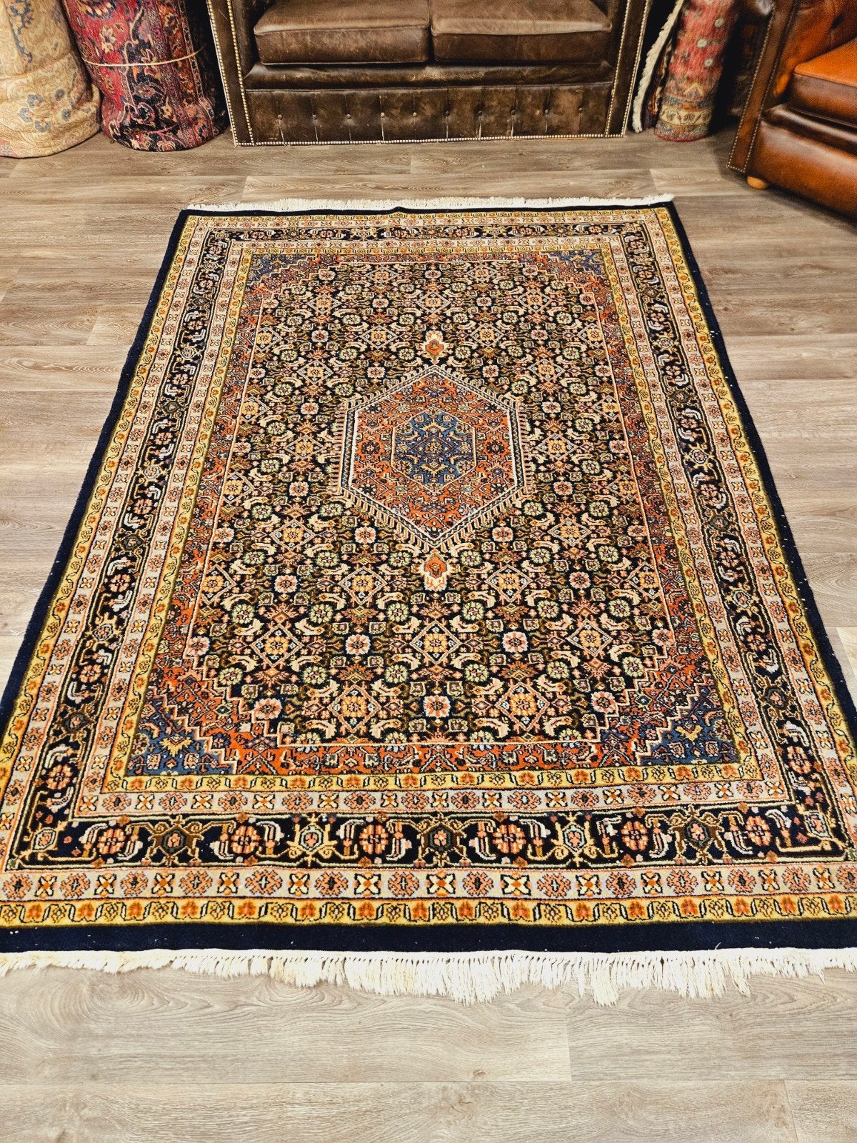 Perzisch Handgeknoopt Bidjar Tapijt. prachtige kleuren, Perzisch, 150 tot 200 cm, 200 cm of meer, Ophalen of Verzenden