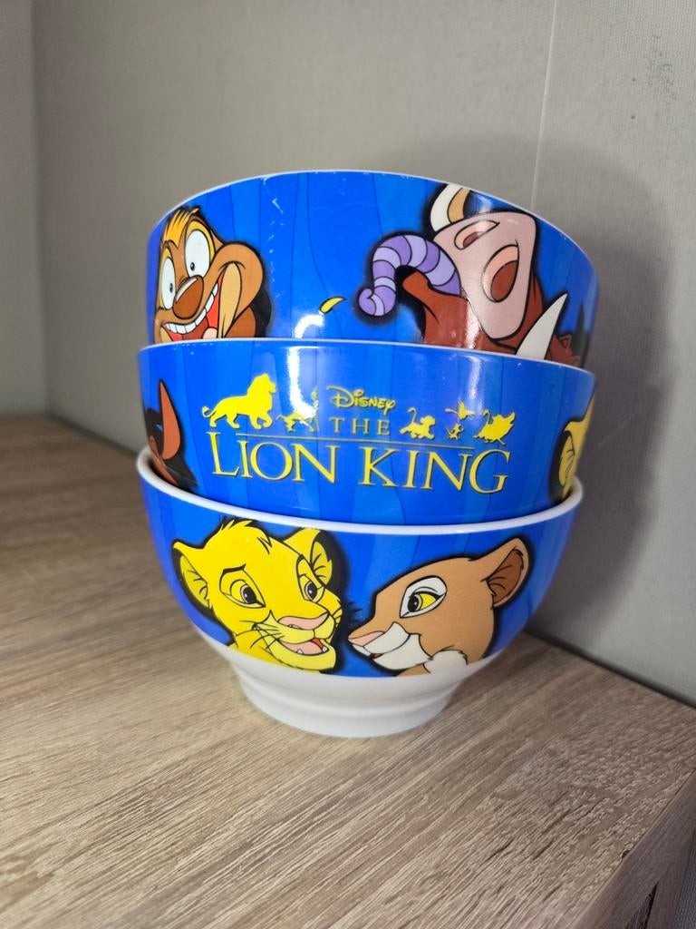 Disney Lion King vintage kommen 3 stuks, Ophalen of Verzenden, Leeuwenkoning of Jungle Boek, Zo goed als nieuw, Beeldje of Figuurtje