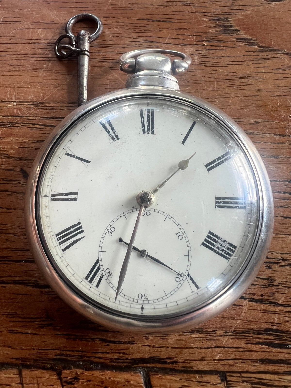 Zilveren Engels zakhorloge 1855, Ja. Thompson Batley, Antiek en Kunst, Verzenden, Zilver