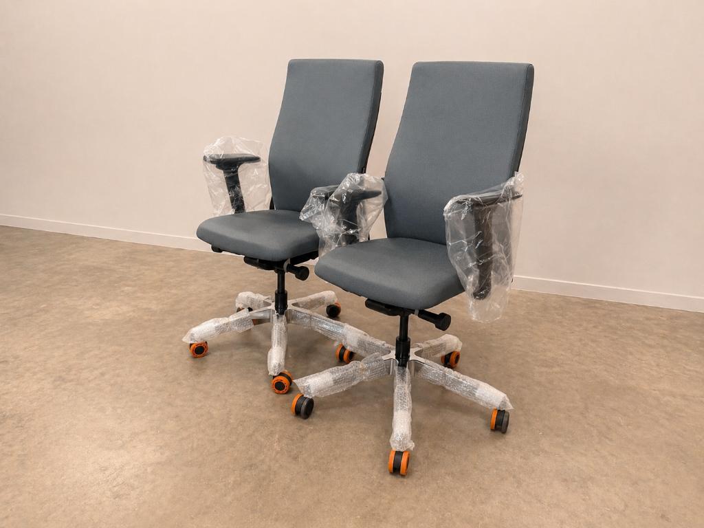 Outlet: Grijze LX114 bureaustoel 2 stuks, Ophalen, Nieuw, Grijs, Bureaustoel