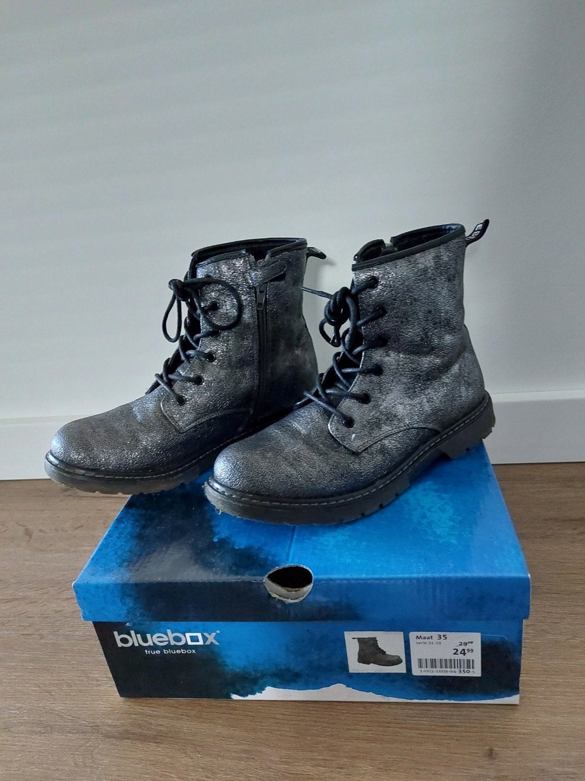 Stoere glitter enkellaars met rits maat 35, Ophalen of Verzenden, Zo goed als nieuw, Meisje, Laarzen