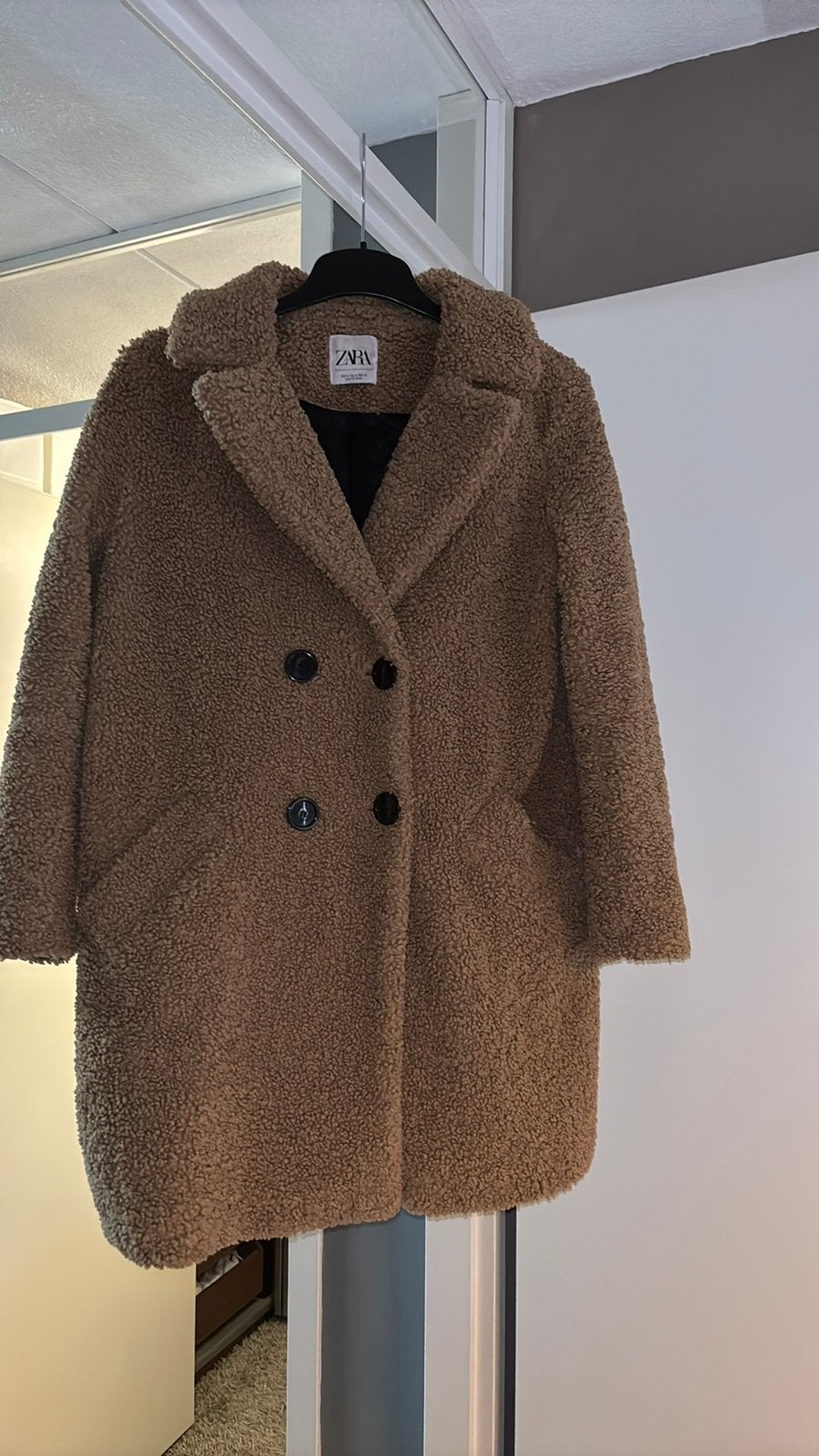 Winterjas Zara, Ophalen of Verzenden, Zo goed als nieuw, Maat 38/40 (M), Bruin