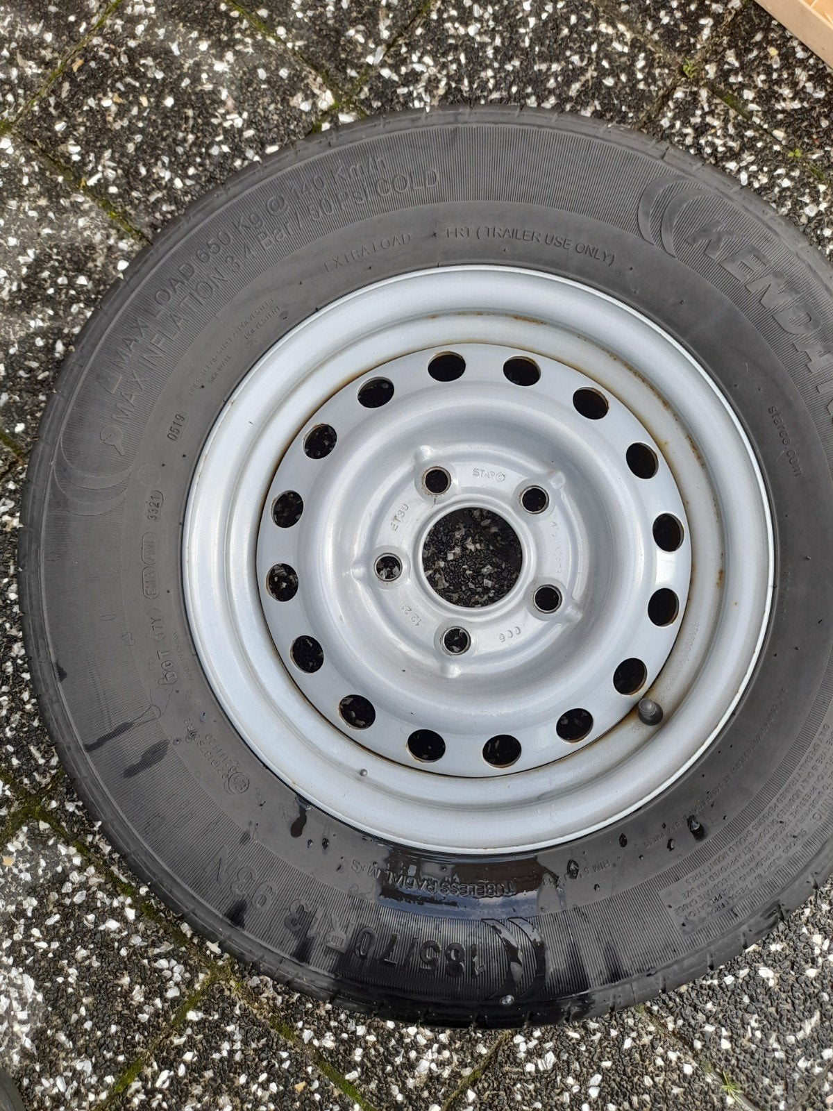 13 inch velg aanhanger 185 70 13 (2 stuks), Auto diversen, Ophalen of Verzenden, Gebruikt