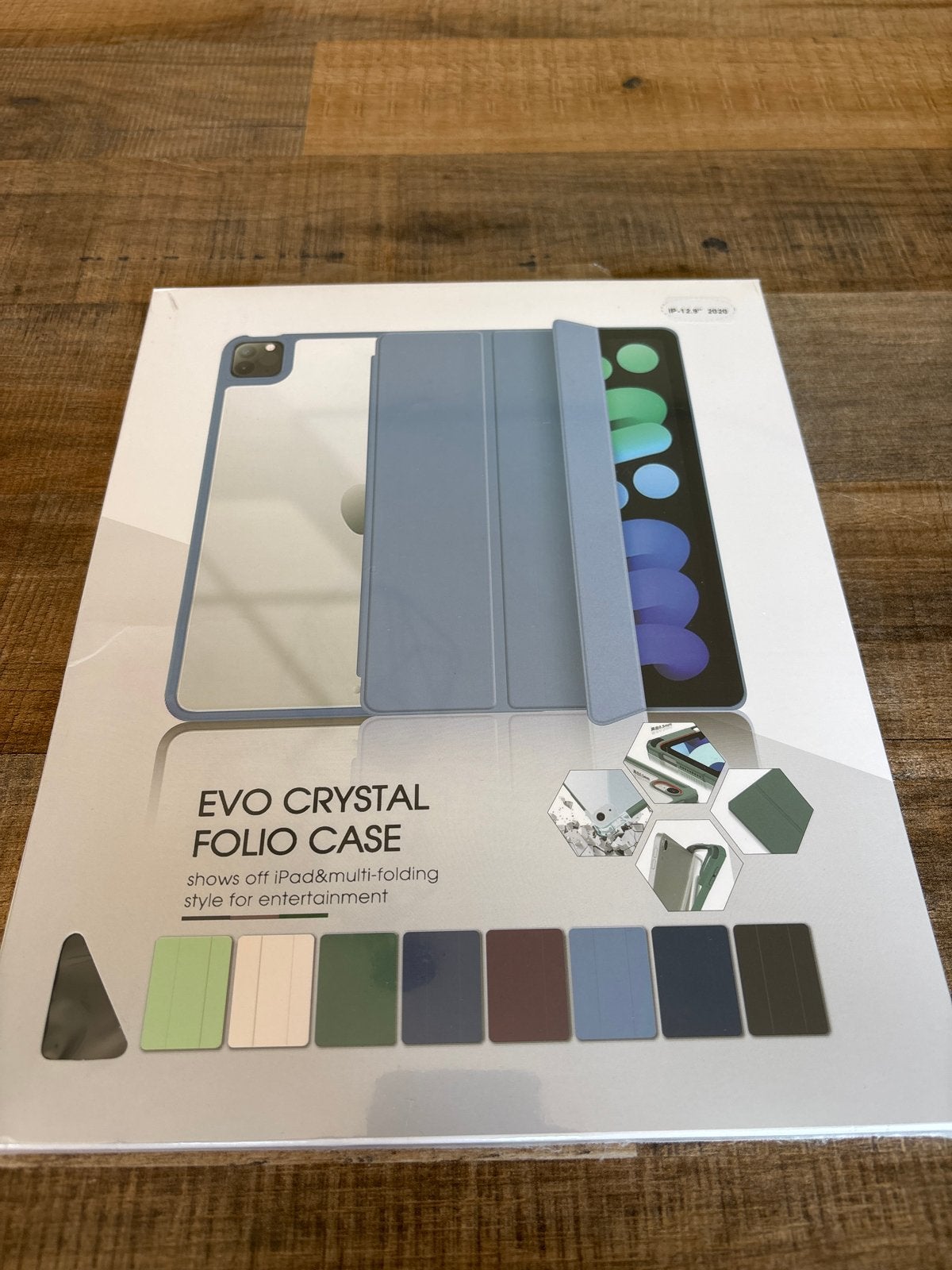 Evo Crystal Folio Case voor iPad - Nieuw, Ophalen, Nieuw, 12.9 inch ipad pro, Bescherming voor- en achterkant