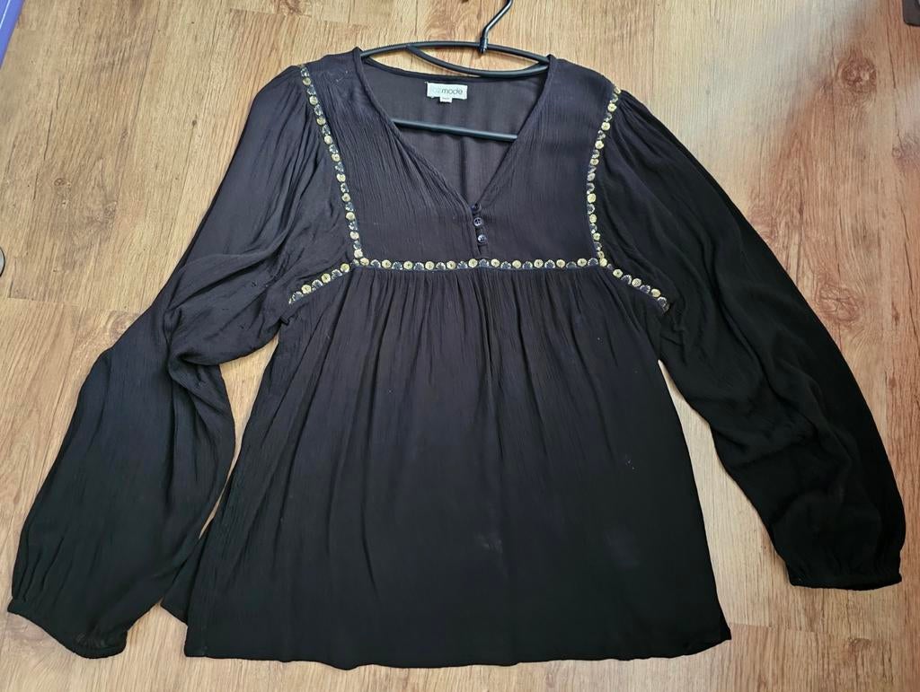 IBZMODE; MOOIE ZWARTE TOP S NU € 10,-, Kleding | Dames, Ophalen of Verzenden, Zo goed als nieuw, Zwart
