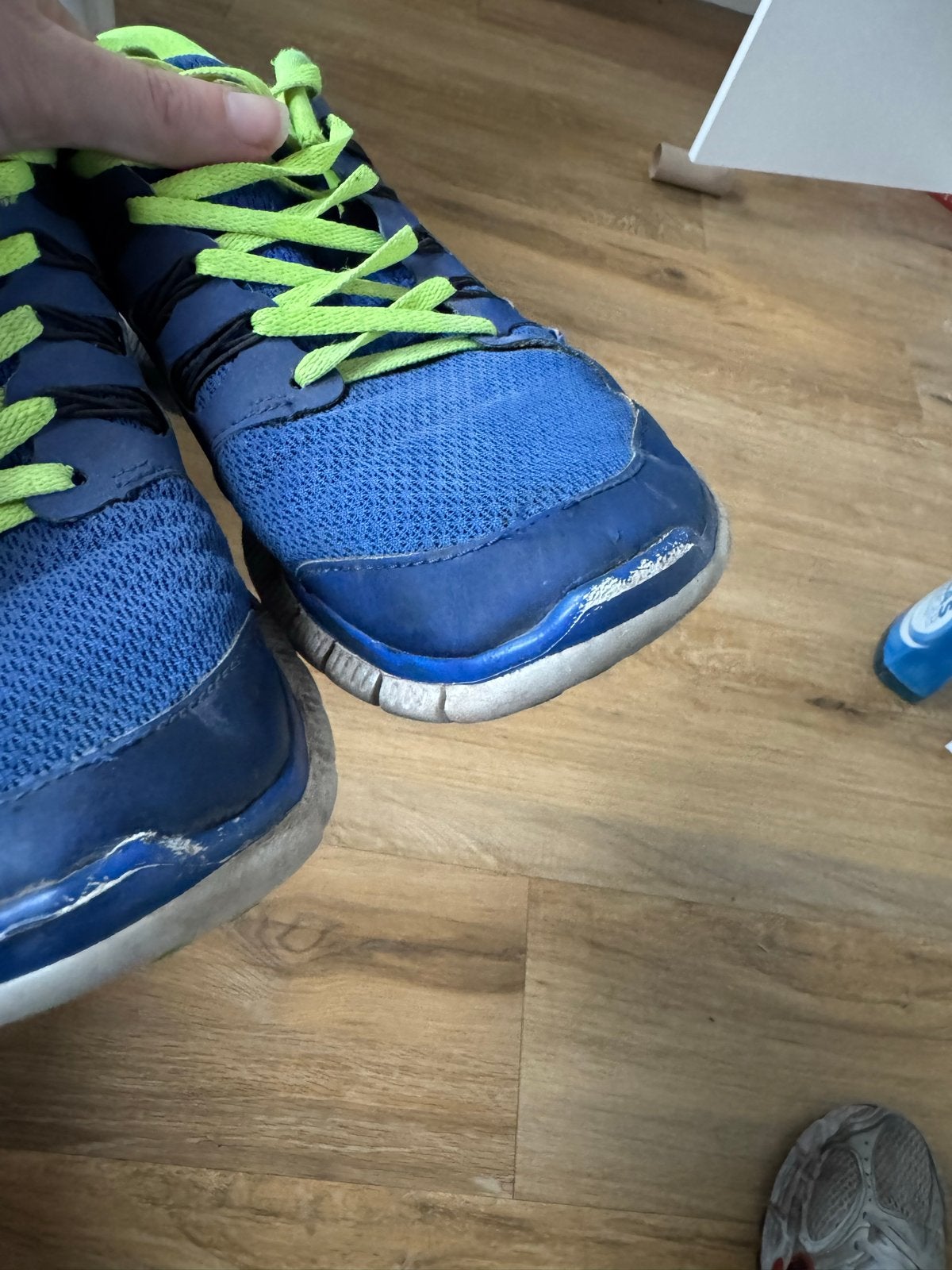 Nike Free 5.0 hardloopschoenen - Blauw/Neon Groen, Kleding | Dames, Schoenen, Ophalen of Verzenden, Gedragen, Blauw, Sportschoenen