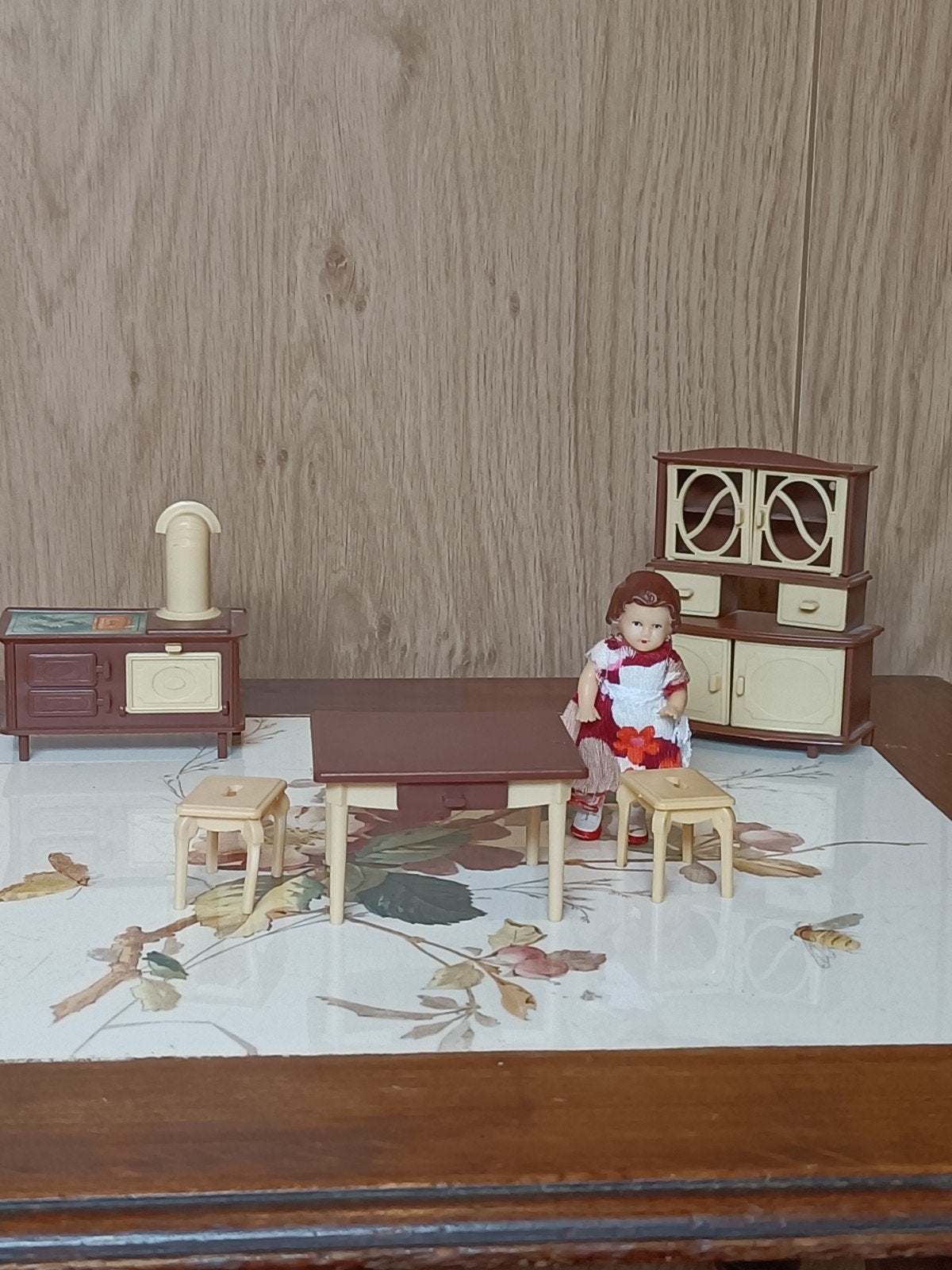 Vintage keuken setje poppenhuis jaren '70 (Lundby formaat), Ophalen of Verzenden, Gebruikt, Poppenhuis