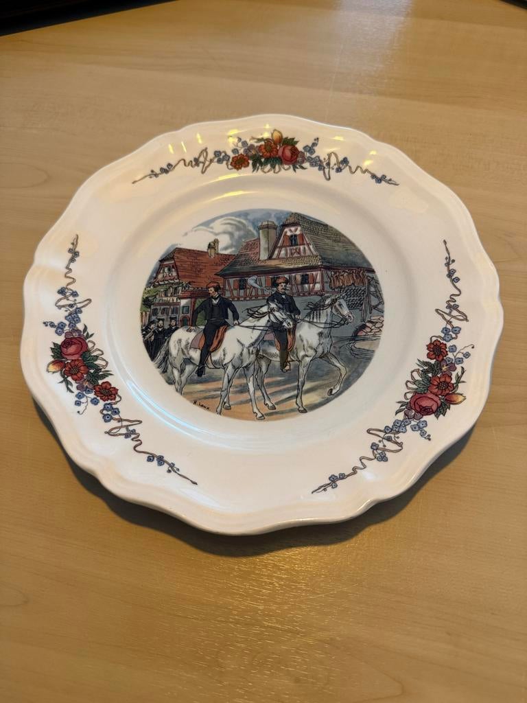 Decoratief bord Obernai Faïenceries Sarreguemines, Ophalen of Verzenden