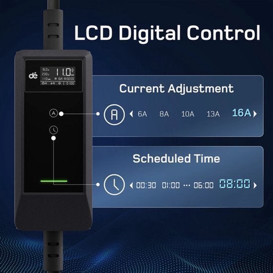 Draagbare Ev-Lader – Mobiele Laadkabel, Corvance B.V., Verzenden, Nieuw, Corvancebol@gmail.com