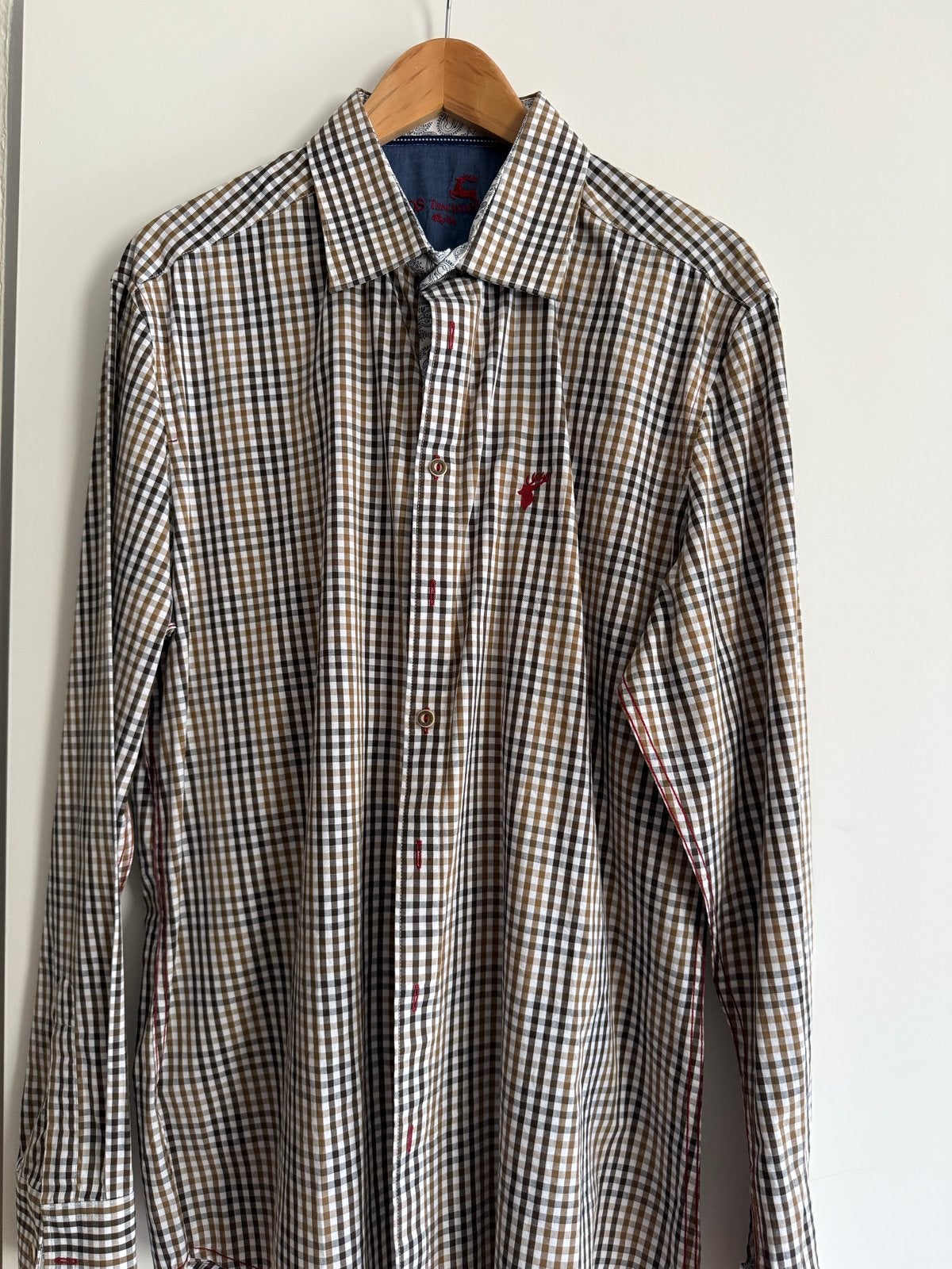 Geblokt blouse met leuke design en stiksels maat 43/44 Nieuw, Ophalen of Verzenden, Nieuw, Meerkleurig, Halswijdte 43/44 (XL)