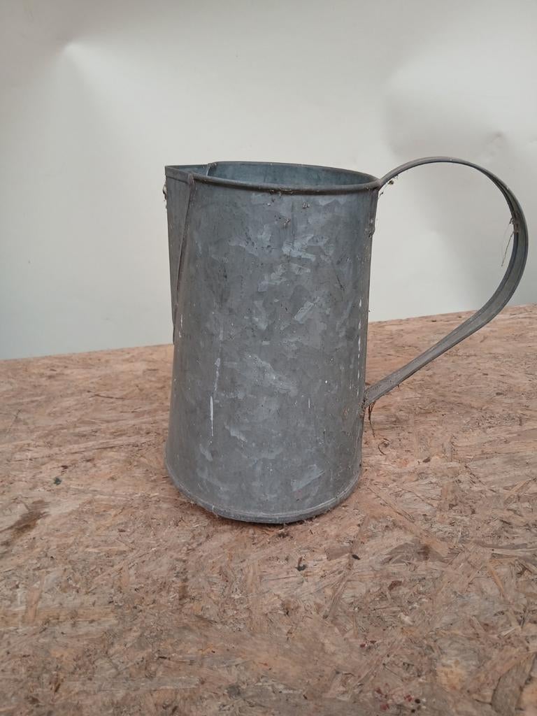 Vintage Zinken Kan - 21 cm hoog, Ophalen of Verzenden