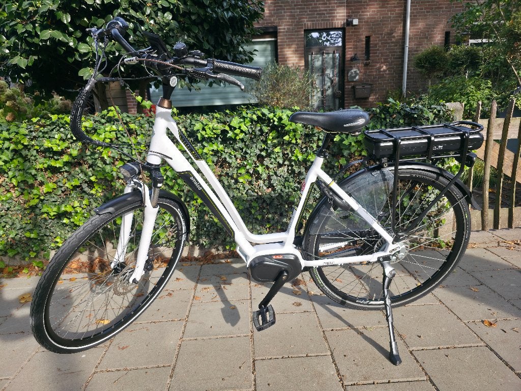 Zeer nette amslod elektrische fiets, (Extra) lage instap, Zo goed als nieuw, 50 tot 53 cm, Schijfrem