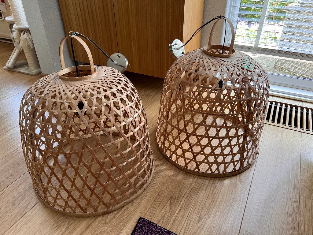 Hanenkooilampen Rotan lampen 2 voor 30 Euro, Ophalen, Overige materialen, Gebruikt, 50 tot 75 cm