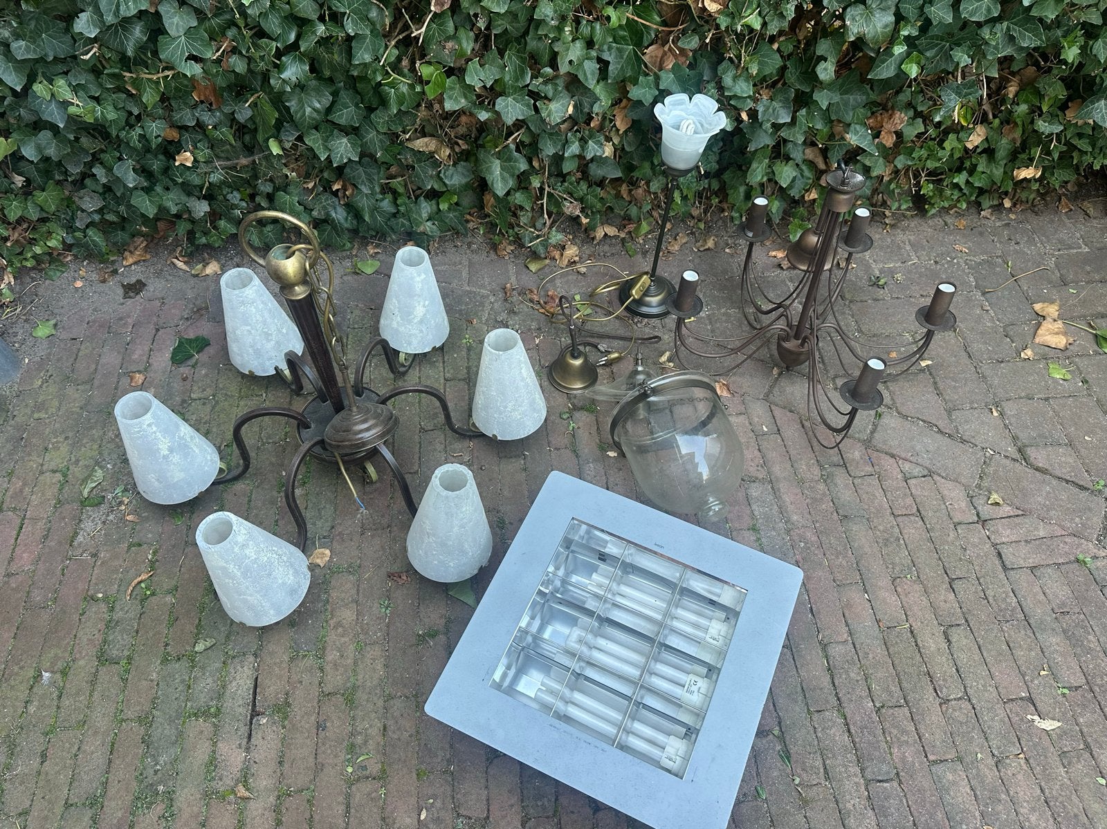 5 lampen: kroonluchters, TL-armatuur, schemerlamp, Overige merken, Gebruikt, Meerkleurig, Overige fittingen
