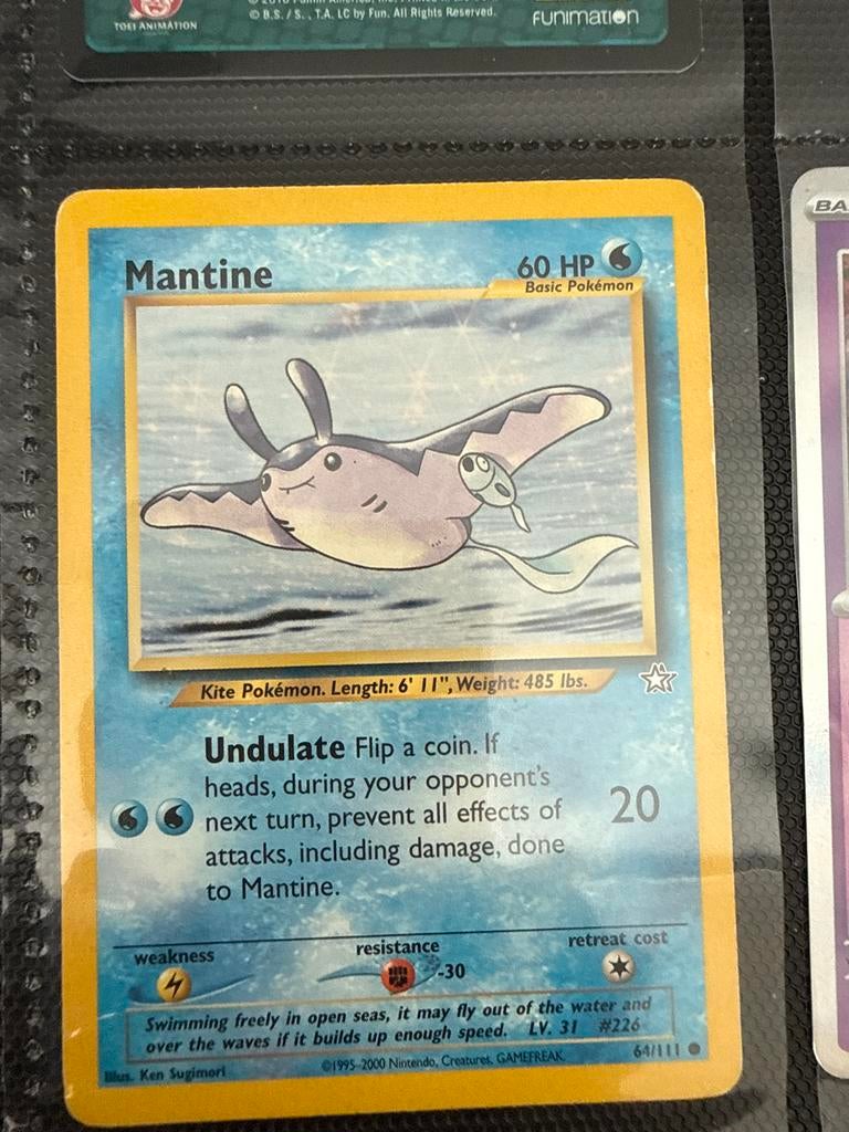 Mantine Pokémon Kaart - Basic Pokémon 60 HP, Ophalen of Verzenden, Gebruikt, Losse kaart