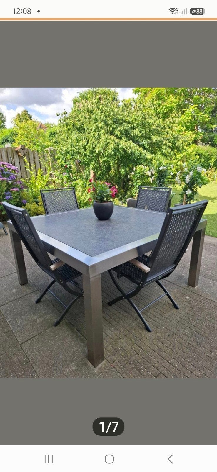 4 Royal Garden stoelen  met kussens, Ophalen, Zo goed als nieuw, Metaal, Inklapbaar