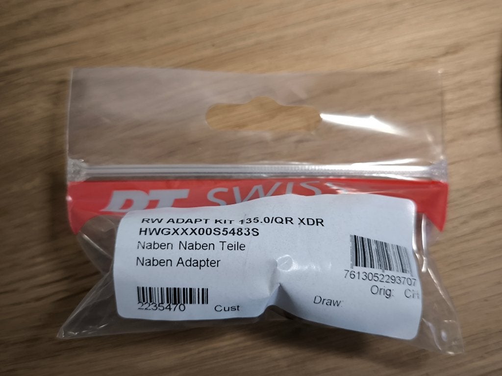 DT SWISS ADAPTER KIT RW 135.0 QR XDR HWGXXX00S5483S, Wiel, Verzenden, DT Swiss, Nieuw