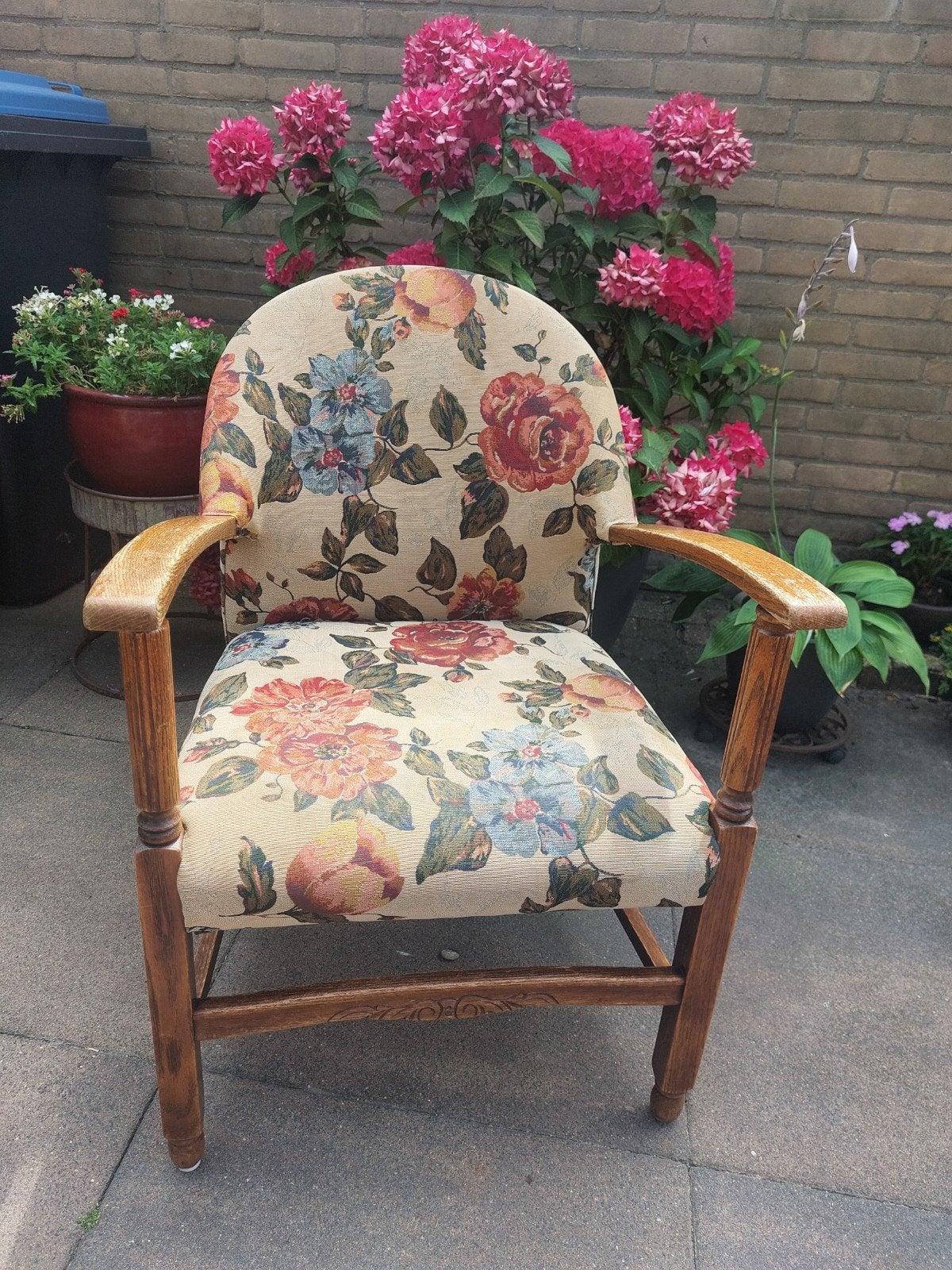 Vintage- eiken stoeltje., Antiek en Kunst, Ophalen