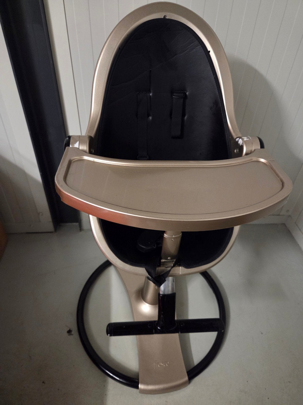 Bloom Fresco Chrome kinderstoel goud/zwart, Ophalen of Verzenden, Zo goed als nieuw, Overige typen, Afneembaar eetblad