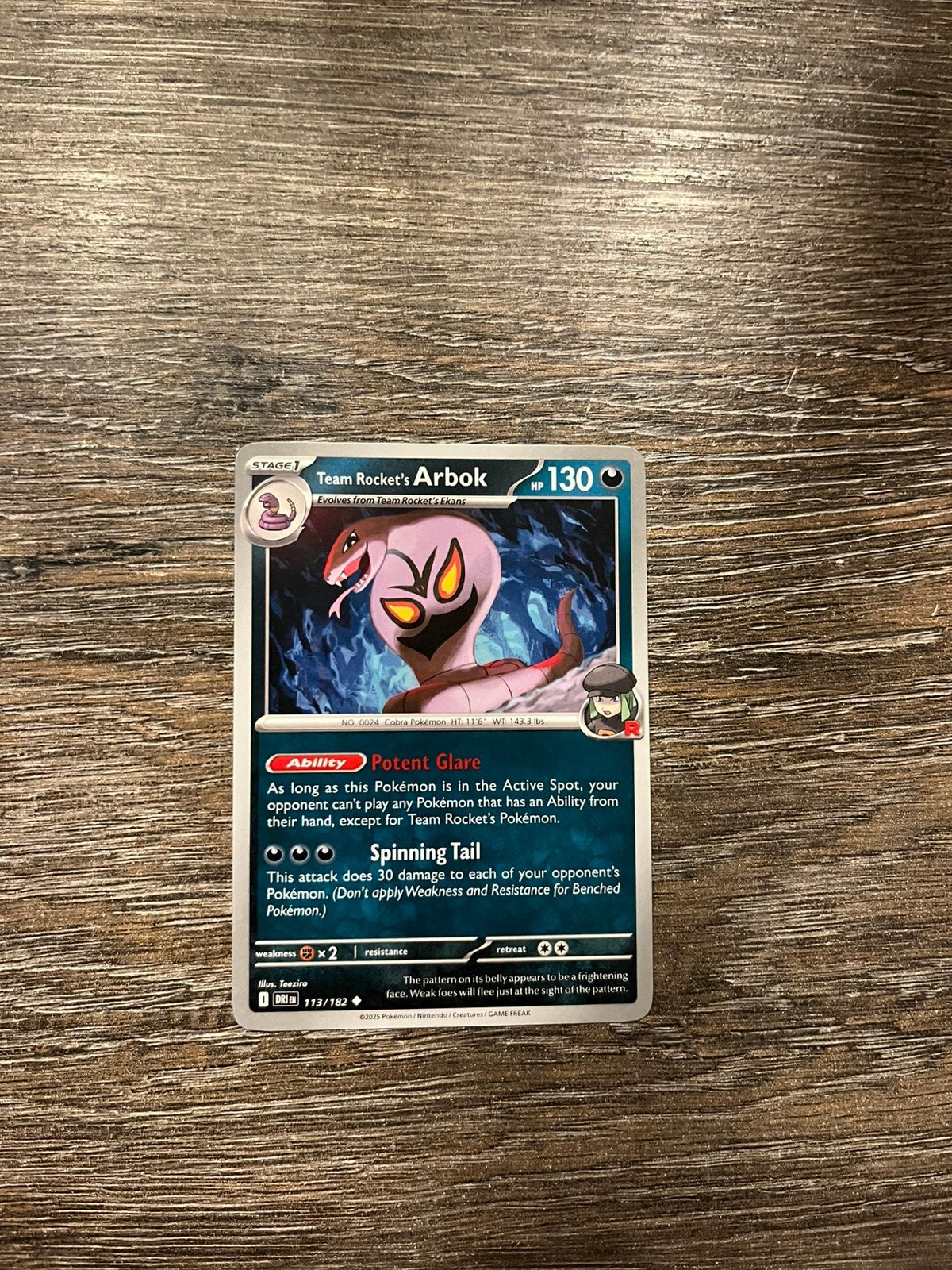 Team Rocket’s Arbok DRI 113/182, Ophalen of Verzenden, Zo goed als nieuw