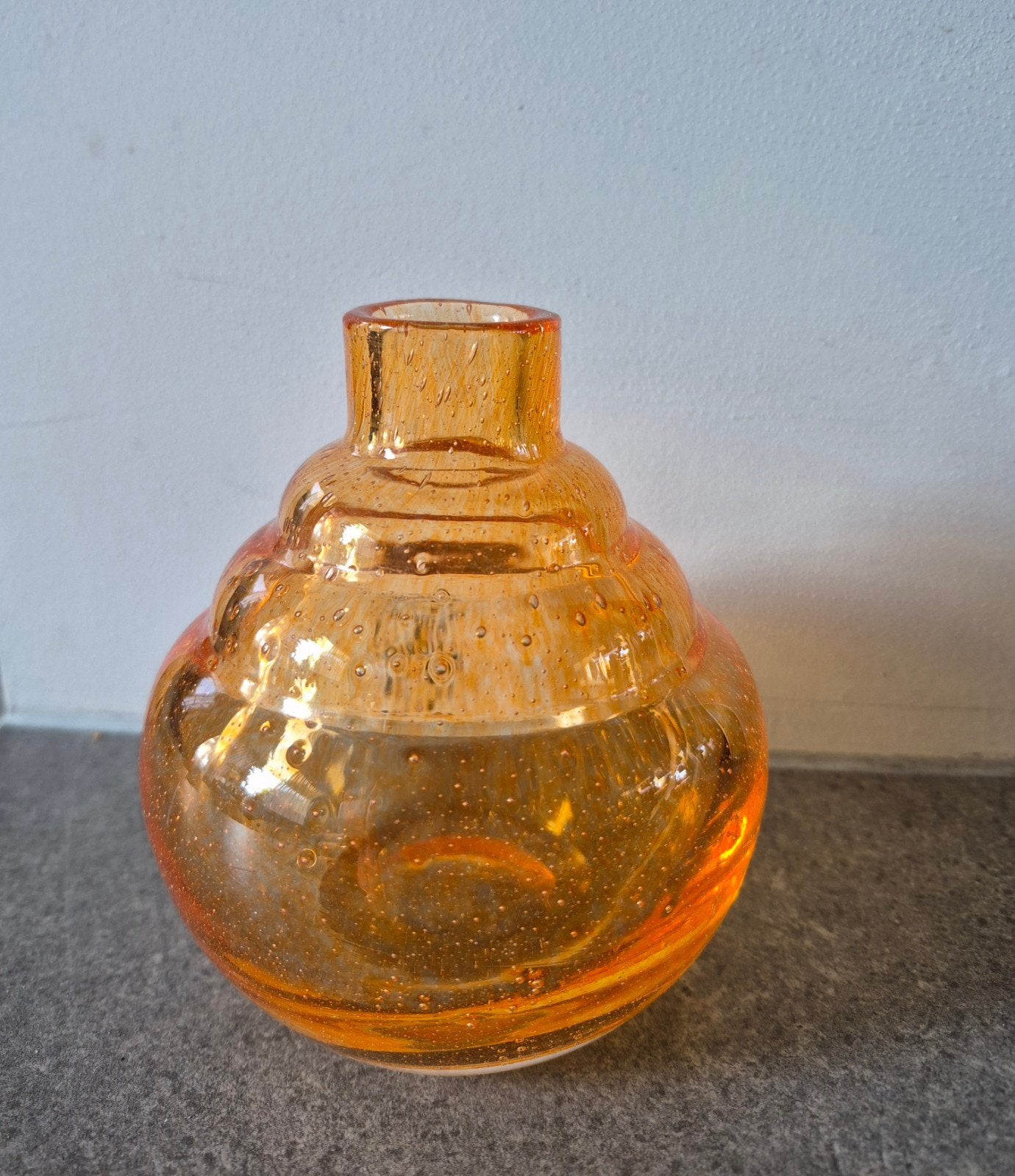 Fidrio oranje glazen vaasje, uniek design, Ophalen of Verzenden, Zo goed als nieuw, Oranje, Glas