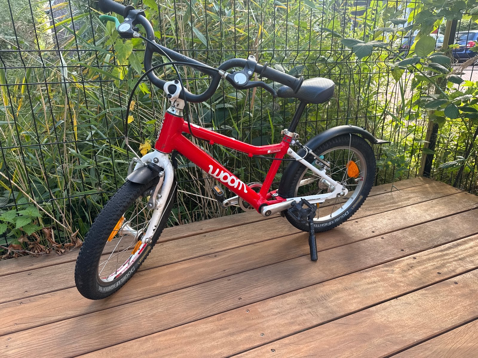 Woom 3 Kinderfiets Rood, Ophalen, Gebruikt, Velgrem, Minder dan 16 inch
