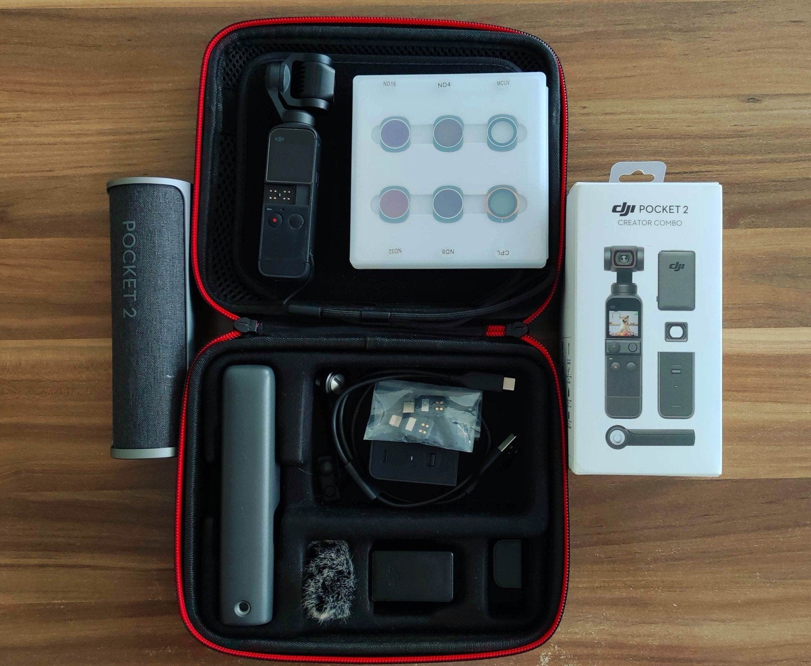 DJI Pocket 2 Creator Combo + Charging Case + ND Filters, Overige soorten, Minder dan 8x, Zo goed als nieuw, Externe microfoon