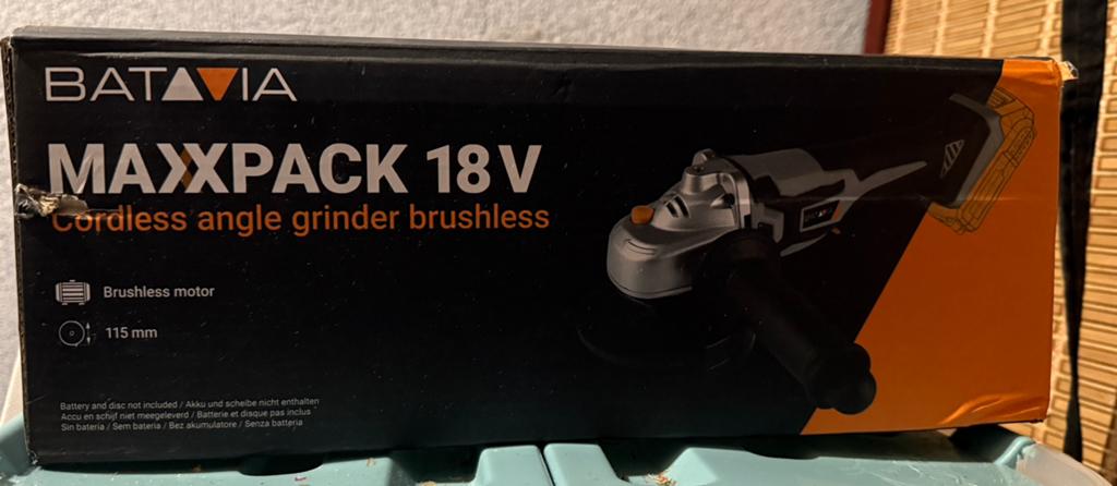 Batavia haakse slijper 18V, Ophalen of Verzenden, Nieuw, Minder dan 700 watt, Haakse handslijpmachine