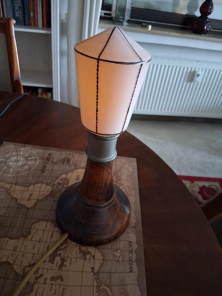 Antieke lamp arts and crafts, Huis en Inrichting, Gebruikt, Ophalen of Verzenden, Minder dan 50 cm, Arts & Crafts