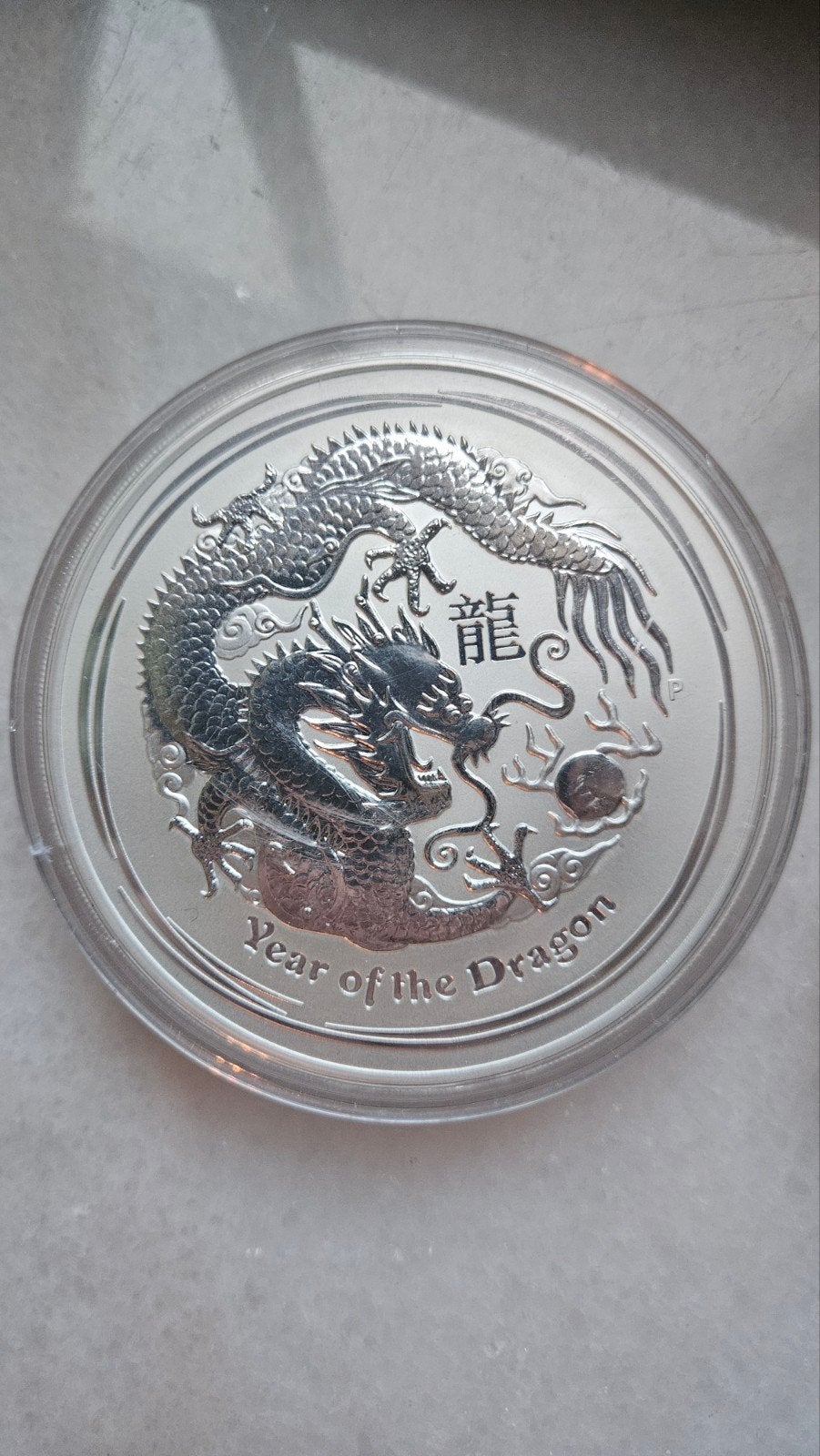 10 ounce lunar 2 year of the dragon 2012, Ophalen of Verzenden, Zilver