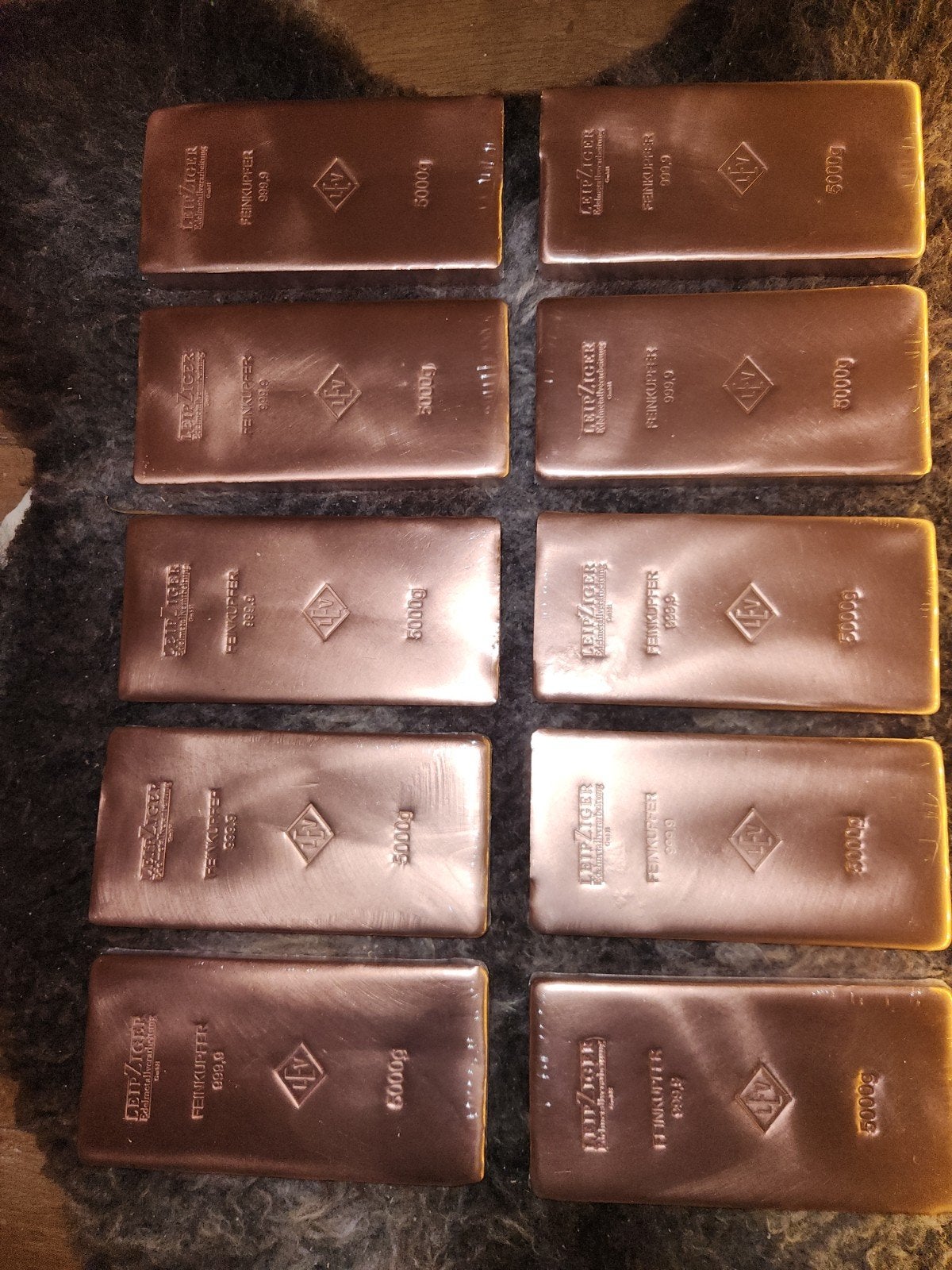 10 stuks Leibziger koperbaren van 5 kilo LEV gesealed 50kilo, Ophalen, Koper